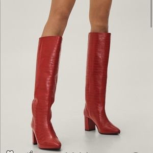 Nasty Gal Red Boots- never worn